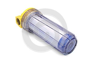 Sediment Water Filter Cartridge In Transparent Plastic Container