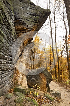 Sedimentary rock of Ritchie Ledges in Cuyahoga Valley National Park