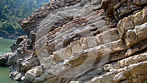 Sedimentary Rock in river bank.