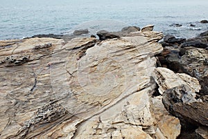 Sedimentary rock at the sea