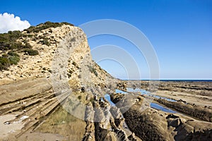 Sedimentary rocks and tide pools, Northern Cyprus