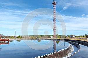 Sedimentation circlular settlers in treatment plant