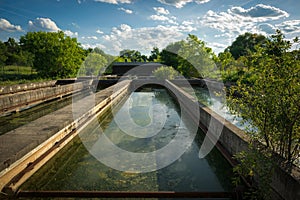 Sedimentation Tanks at Abandoned Sewage Treatment Plant