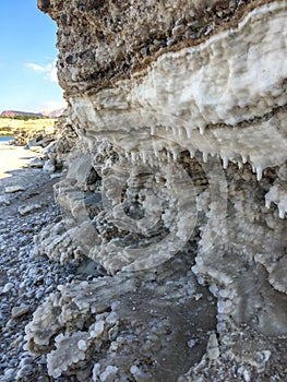 Sediments of sand and salt of dead sea -