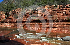 Sedona Arizona Slide rock state park running water.