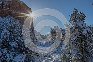 Sedona Arizona Snow Covered Winter Landscape