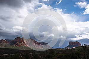 Sedona Landscape with Clouds and Rocks