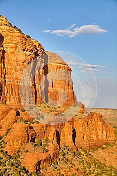 Sedona Red Rock Formation at Golden Hour, Arizona