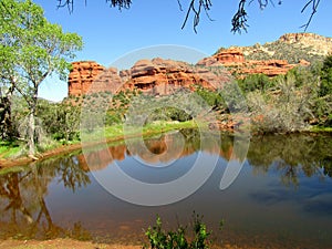 Sedona redrock water reflections