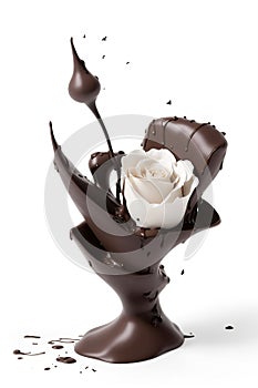 Seductive Sweetness: A Chocolate and Cream Rose with a Touch of Seduction