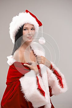 Seductive woman in Santa dress