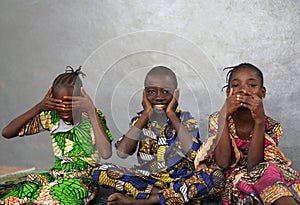 See, Hear, Say, Funny African Children Playing indoors