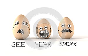 See Hear Speak No Evil Eggs