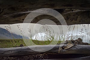 See through from inside the Sami hut in Sarek, funny perspective