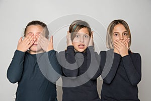 See nothing, hear nothing and say nothing.