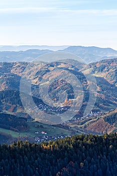 Seebach in the Black Forest mountains landscape scenery nature fall autumn portrait format in Germany