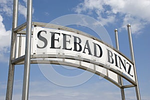 Seebad binz sign on rÃ¼gen island, germany