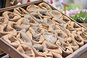 Seed bag exhibitor