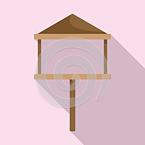 Seed bird feeders icon, flat style