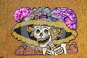 Seed catrina, Day of the dead in tepoztlan near cuernavaca, morelos, mexico photo