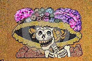 Seed catrina, Day of the dead in tepoztlan near cuernavaca, morelos, mexico