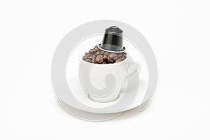 Seed of coffee with capsule