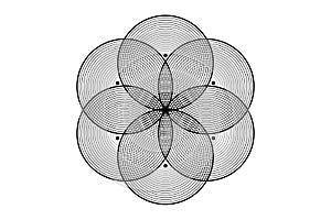 Seed Flower of life lotus icon, logo mandala sacred geometry, tattoo symbol of harmony and balance. Mystical talisman