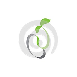 seed germination sprout vector icon grain logo