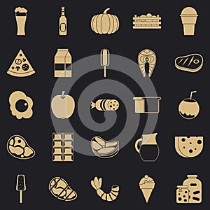 Seed icons set, simple style