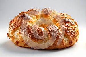 Seeded Bread Ring Isolated on White Background