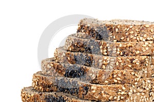 Seeded Bread Slices over White