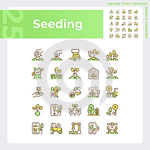 Seeding green RGB color icons set