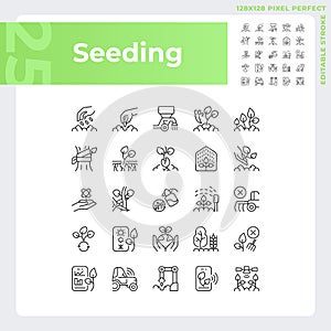 Seeding linear icons set