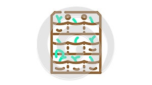 seedling growing bags color icon animation