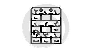 seedling growing bags line icon animation