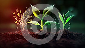 Seedlings exuberant abundant loamy soils Role nutrients plant life Soil gital mineral icon nutrient development fertilizer growing