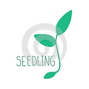 Seedlings sign.Healthly food concept icon