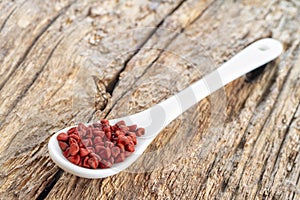 Seeds of achiote, originating from central america