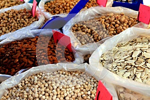 Seeds almonds & pistachios traditional market