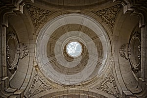 Seeing the sky through a small round window