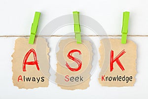 Always Seek Knowledge ASK photo