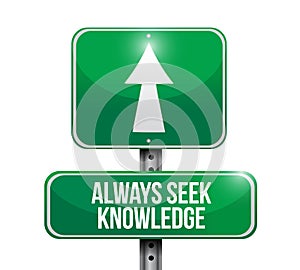 always seek knowledge road sign concept