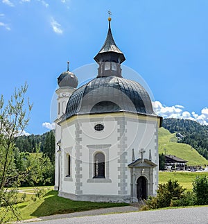 The Seekirchl also Heiligkreuzkirche Seefeld in Tirol Austria
