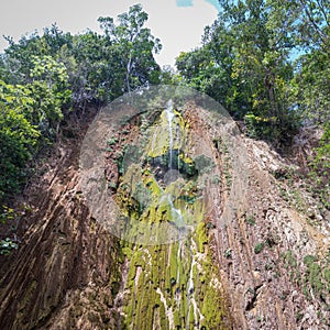 Seen from below of El Limon tropical waterfall