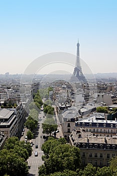 Seen from Paris from the top of the Arc-de-Triomphe