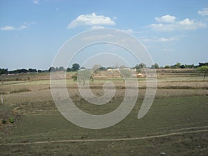 Seen from running train of indian farm