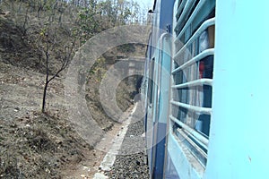 Seen of train going in tunnel