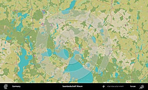 Seenlandschaft Waren, Germany. Topographic Humanitarian