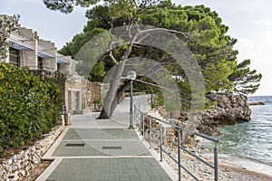 Seepromenade in Brela an der Makarska Riviera,Dalmatien,Adria,Kroatien