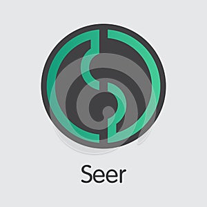 Seer Cryptographic Currency Coin. Vector Sign Icon of SEE.